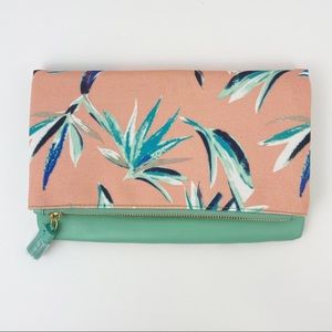 NWOT Rachel Pally Reversible Tropical Floral Fold Over Clutch